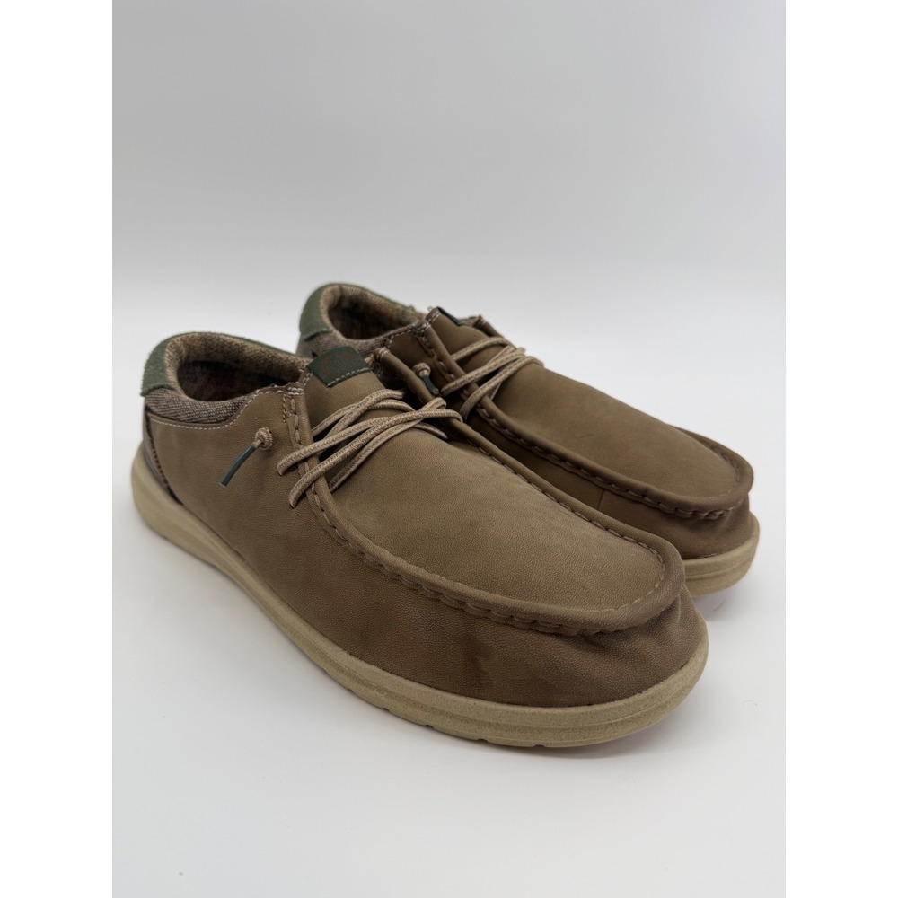 Hey Dude Paul Wide Nut Brown Mens Slip On Loafers 44043-2AH Size 11 EE